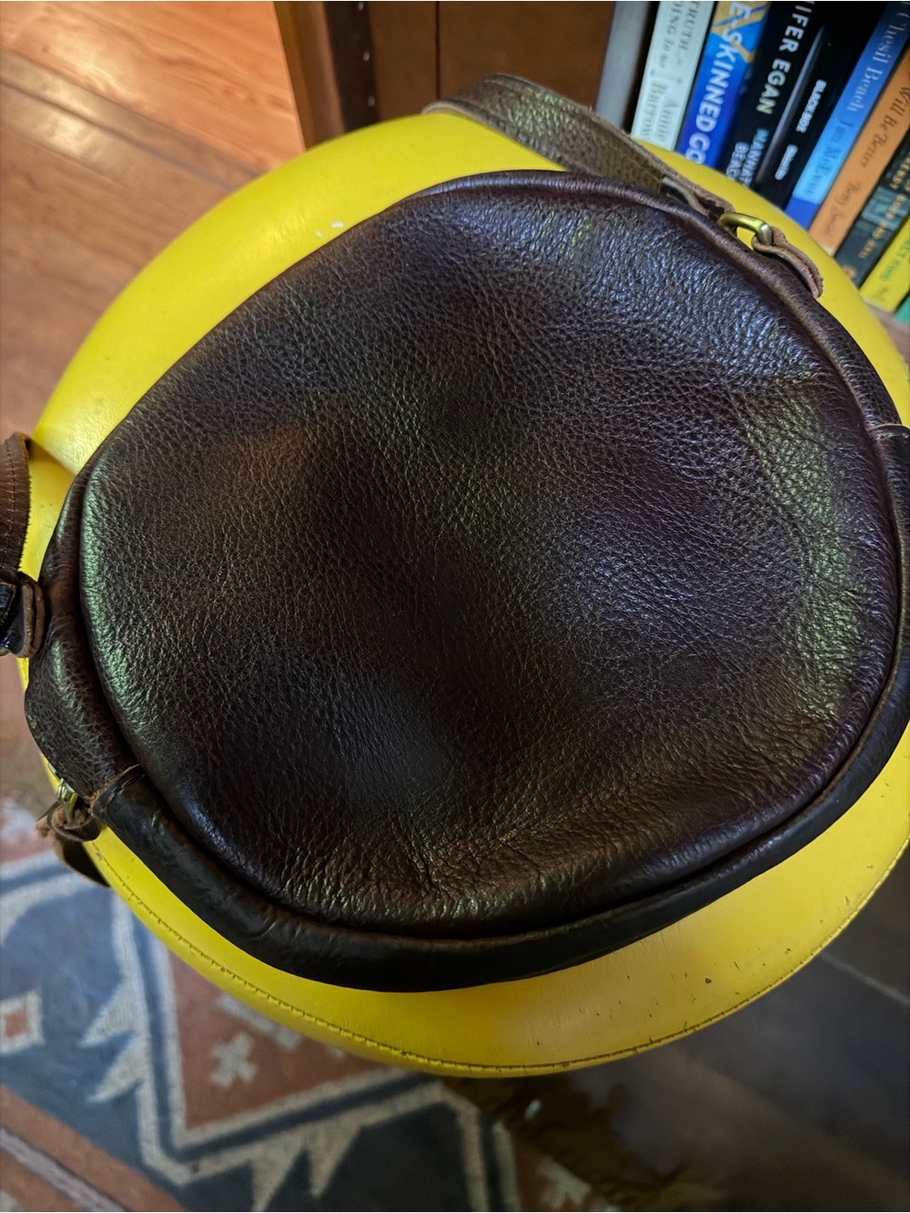 Portland Leather Chocolate Brown Round Crossbody Bag - Picture 4 of 6